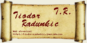 Tiodor Radunkić vizit kartica
